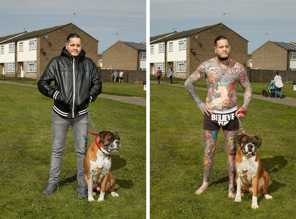 man and dog tatoo man and dog tatoo